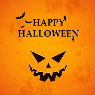 Korkunç kasvetli turuncu cadılar bayramı arkaplanı - illüstrasyon