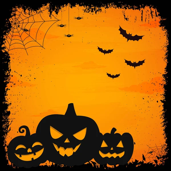 Skrämmande Dyster Orange Halloween Bakgrund Illustration — Stock vektor