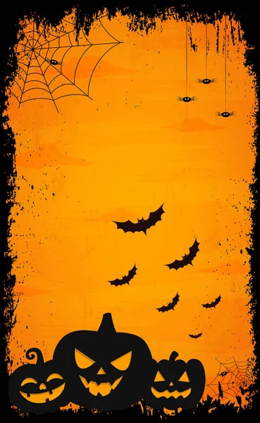 Gruselig Düsteren Orange Halloween Hintergrund Illustration — Stockvektor