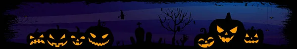 Strašidelné Tmavě Modré Halloween Pozadí Ilustrace — Stockový vektor