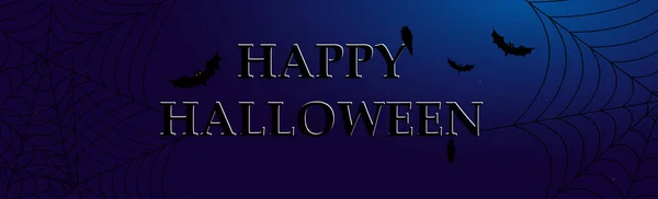 Skrämmande Dyster Mörkblå Halloween Bakgrund Illustration — Stock vektor