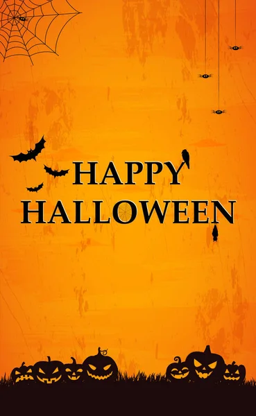 Fond Halloween Orange Sombre Effrayant Illustration — Image vectorielle