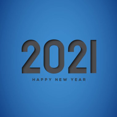 Mavi arkaplanda yeni yıl dileğiyle 2021 geliyor - illüstrasyon