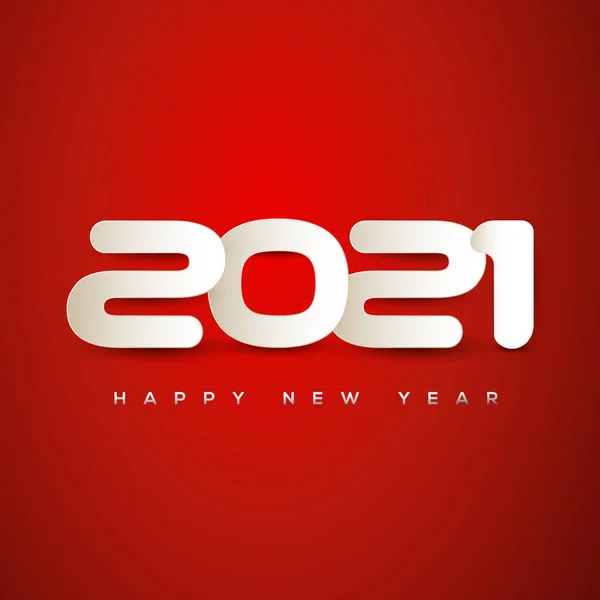 Zahlen 2021C Neujahrswunsch Auf Rotem Hintergrund Illustration — Stockvektor