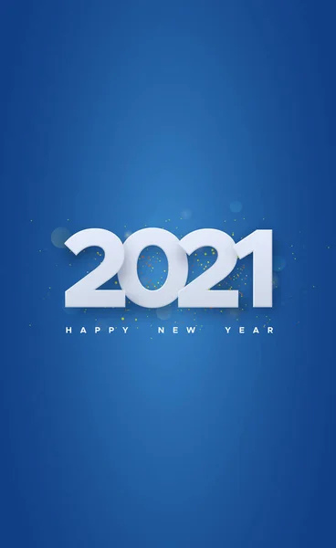 Próximamente 2021 Con Deseo Año Nuevo Sobre Fondo Azul Ilustración — Archivo Imágenes Vectoriales