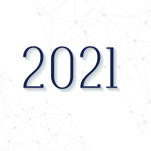 Numaralar 2021 Hafif Arkaplanda Yeni Yıl Dileği Illüstrasyon — Stok Vektör