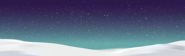 Nieve Desplaza Sobre Fondo Del Cielo Estrellado Nocturno Ilustración — Archivo Imágenes Vectoriales