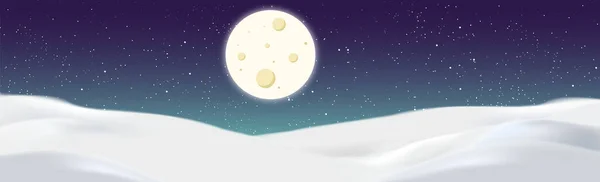 Cumuli Neve Sullo Sfondo Del Cielo Stellato Notturno Illustrazione — Vettoriale Stock