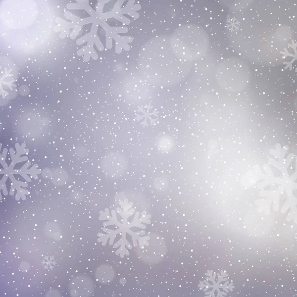 Zarter Himmelshintergrund Mit Fallenden Schneeflocken Illustration — Stockvektor