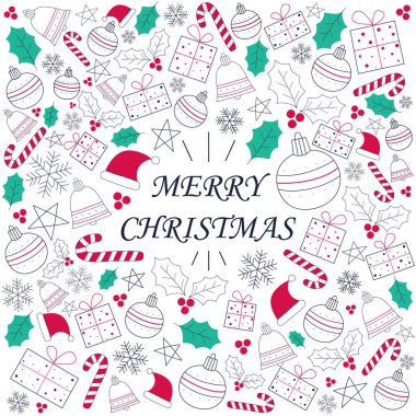 Tatil unsurlarıyla yeni yıl arkaplanı - illüstrasyon