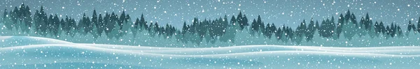 Skog Vinter Festlig Bakgrund Vintriga Snöiga Landskap Illustration — Stock vektor