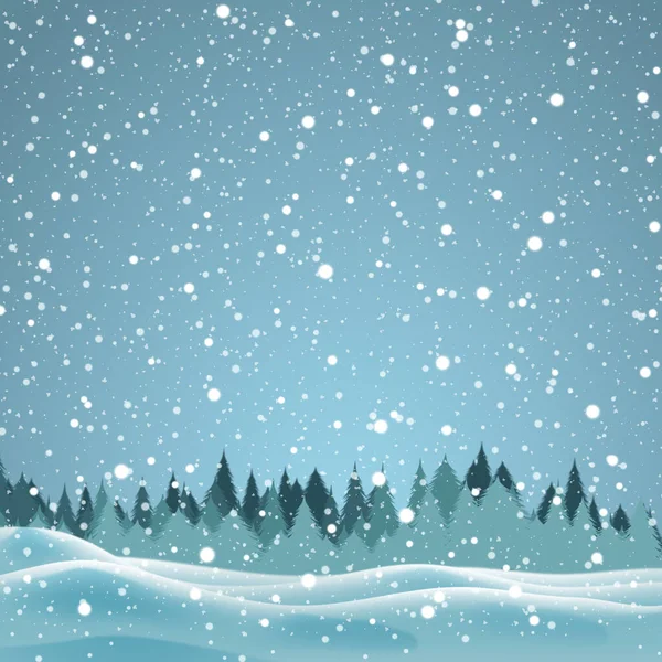 Foresta Inverno Festivo Sfondo Invernale Paesaggio Innevato Illustrazione — Vettoriale Stock