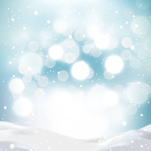 Snowdrifts Fundo Céu Azul Com Neve Caindo Ilustração —  Vetores de Stock