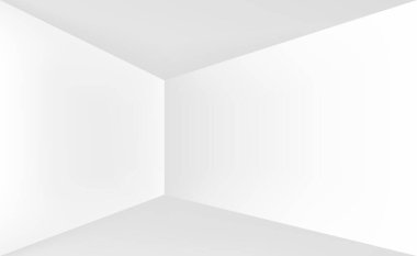 Beyaz, beyaz, gri panoramik stüdyo arkaplan, beyaz parıltı - Vektör illüstrasyonu