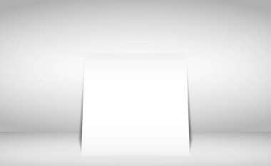 Beyaz, beyaz, gri panoramik stüdyo arka planda, beyaz parıltılı, resimli.