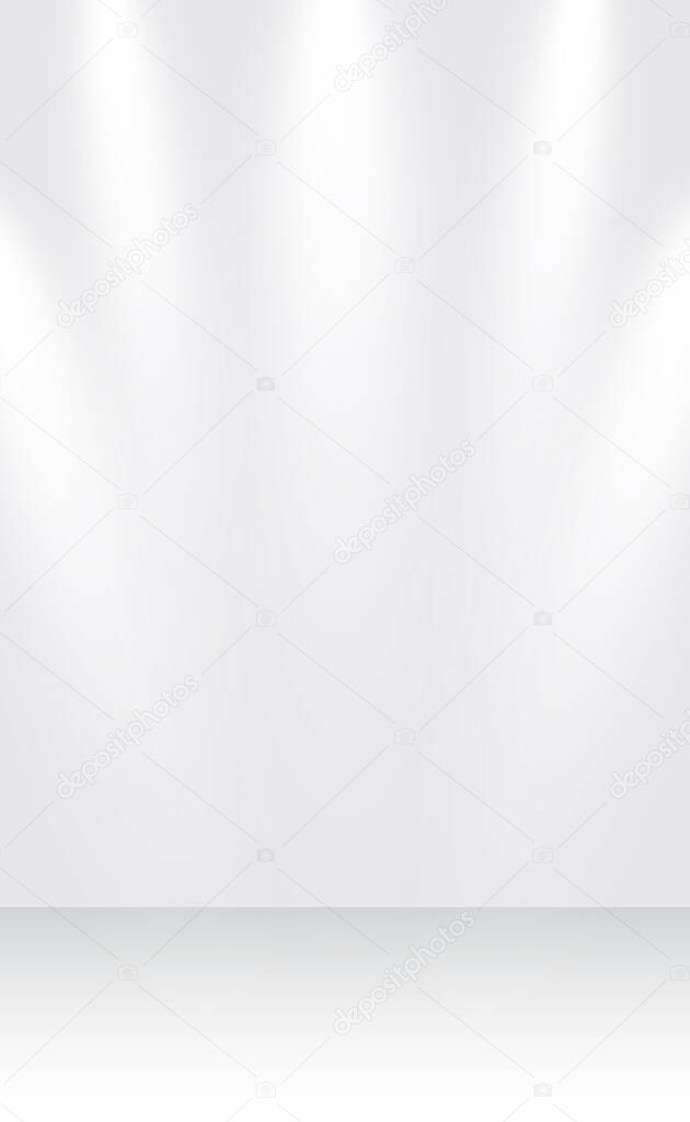 White and gray room background studio - Vector illustration