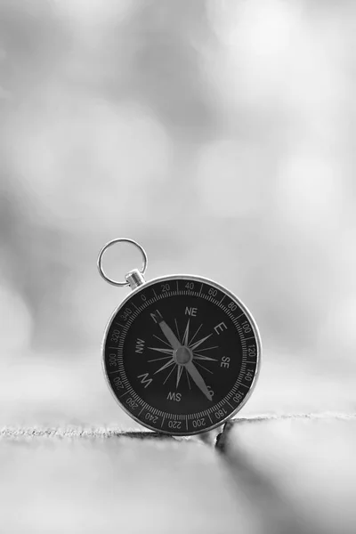 Retro Compass Vintage Wooden Table Background Smooth Blur Background Copy — Stock Photo, Image