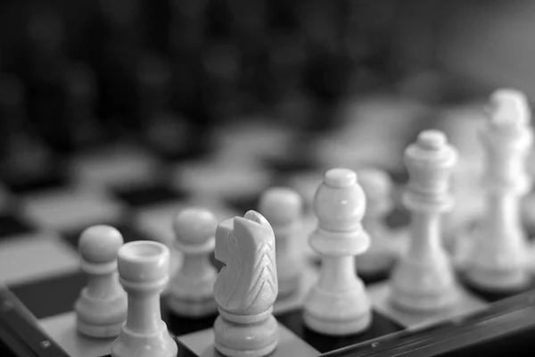 Šachovnici Hra Hra Začíná Obchodní Soutěžní Koncept Kopie Prostor — Stock fotografie