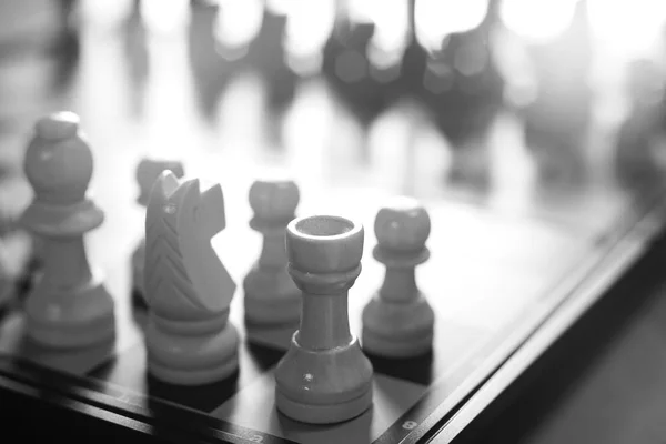 Šachovnici Hra Obchodní Soutěžní Koncept Obtížné Pozici Soutěžit — Stock fotografie