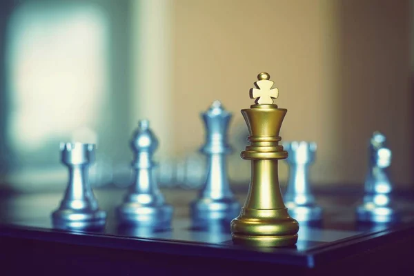 Šachovnici Hra Obchodní Soutěžní Koncept Obtížné Pozici Soutěžit — Stock fotografie