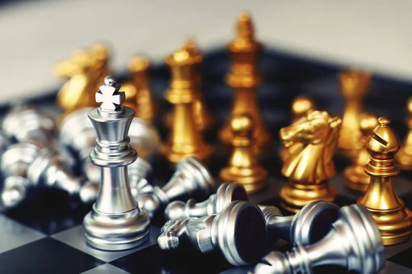 Satranç Masa Oyunu Rekabet Kavramı Karşılaşma Kaybetme Kazanma Kopya Alanı — Stok fotoğraf
