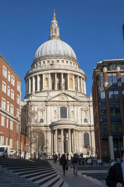 Лондон Великобритания Февраля 2015 Собор Святого Павла Вершине Холма Ладгейт — стоковое фото