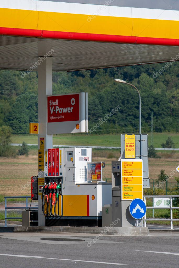 Zvolen, Slovakia - September, 7, 2025 : Shell petrol station. Gas station. Shell is a global group of energy and petrochemical companies.