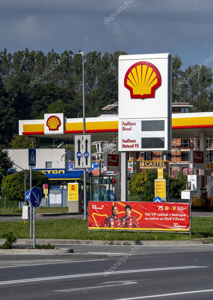 Zvolen, Slovakia - September, 7, 2025 : Shell petrol station. Gas station. Shell is a global group of energy and petrochemical companies.