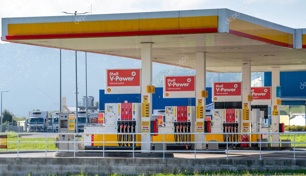Zvolen, Slovakia - September, 7, 2025 : Shell petrol station. Gas station. Shell is a global group of energy and petrochemical companies.