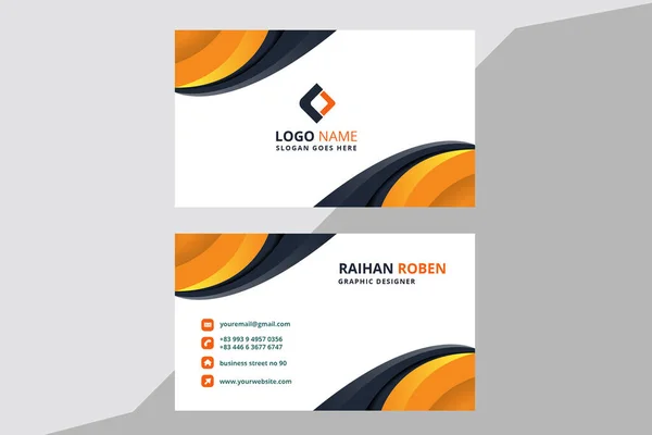 Business Cardfile Information Easy Personalizable Editable Rgb Color Print Ready — Vector de stoc