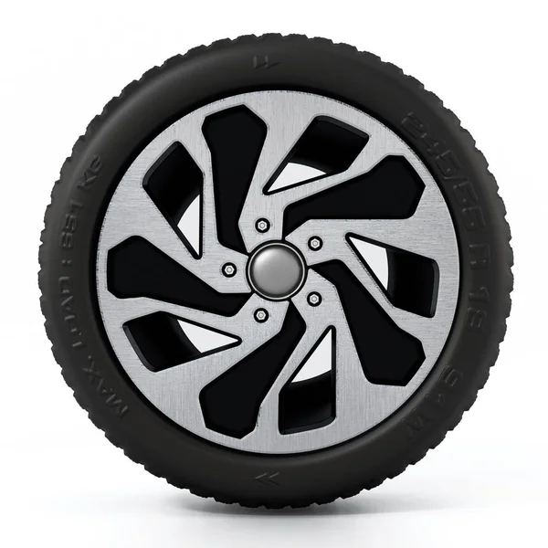 低姿态运动轮胎和轮辋在白色背景下隔离 — 图库照片