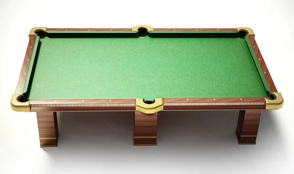 Pool Table Green Cloth White Background Illustration — Stock Photo, Image
