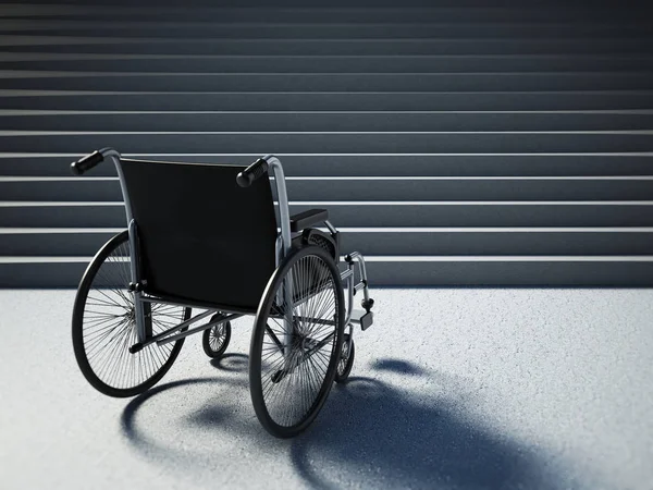 Empty Wheelchair Standing Front Steep Staircase Illustration — Stock Photo, Image