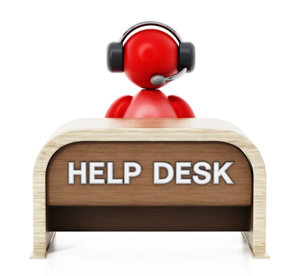Ügyfélszolgálati Munkatárshoz Help Desk Fejhallgatóval Illusztráció — Stock Fotó