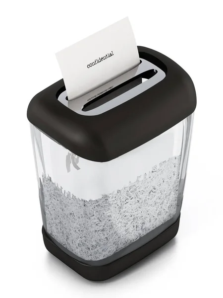 Papper Shredder Full Strimlad Papper Illustration — Stockfoto