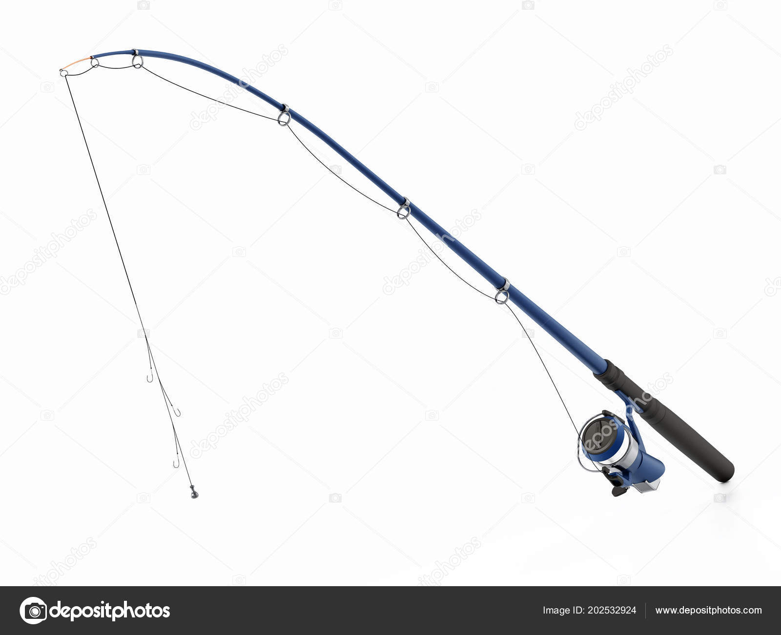 Fishing Rod Isolated White Background Illustration Stock Photo by