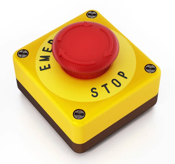 非常停止ボタンは 白い背景で隔離 イラストレーション — ストック写真