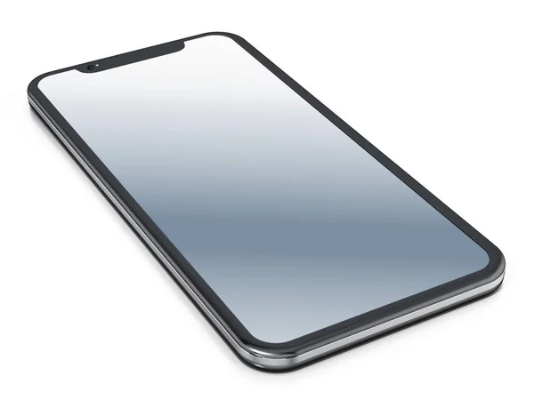 Bieżąco Pełny Ekran Smartphone Białym Tle Ilustracja — Zdjęcie stockowe