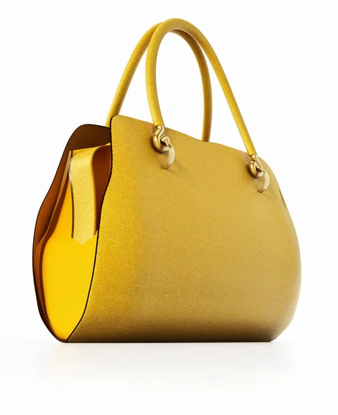 Yellow Handbag Isolated White Background Illustration — Stock Photo, Image