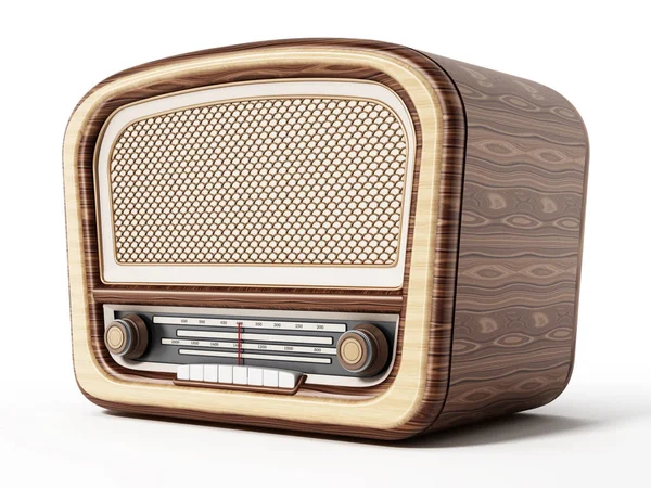 Vintage Radio Isoliert Auf Weißem Hintergrund Illustration — Stockfoto