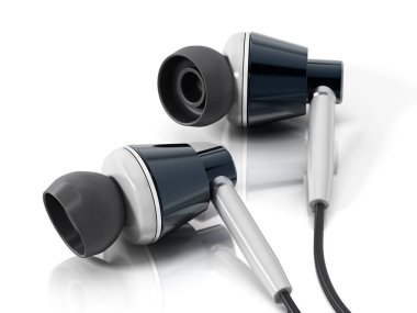 Beyaz arka plan üzerinde izole genel modern kulaklık.