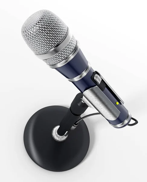 Classic Design Cable Microphone Table Stand Illustration — Stock Photo, Image