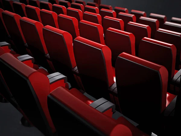 Posti Vuoti Nel Cinema Rosso Illustrazione — Foto Stock