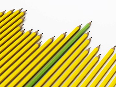 Düzenlenmiş yükselen sarı kalem iş başarısı temsil.