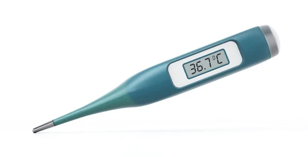 Digitale Thermometer Geïsoleerd Witte Achtergrond Illustratie — Stockfoto