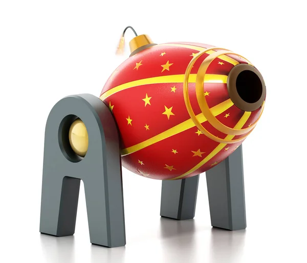 Circus Cannon Isolated White Background Illustration — Stock Photo, Image