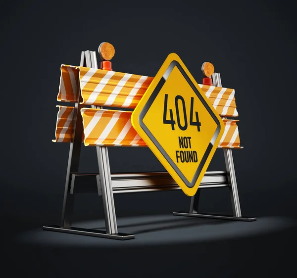 Οδόφραγμα 404 Δεν Βρέθηκε Πινακίδα Απεικόνιση — Φωτογραφία Αρχείου