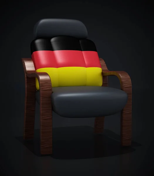 Bandeira Alemã Texturizado Cadeira Couro Luxo Ilustração — Fotografia de Stock