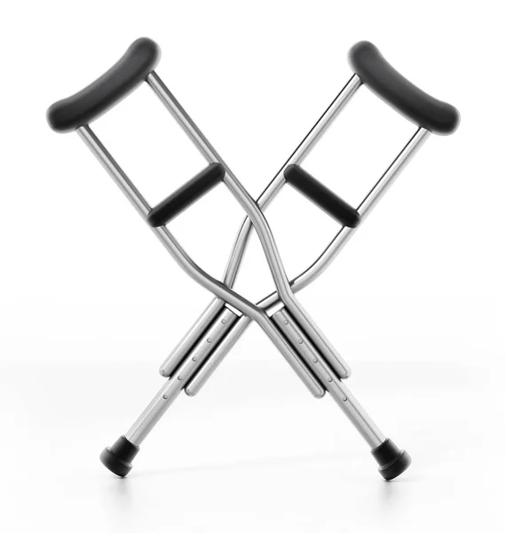 Crutches Isolated White Background Illustration — Stock Photo, Image