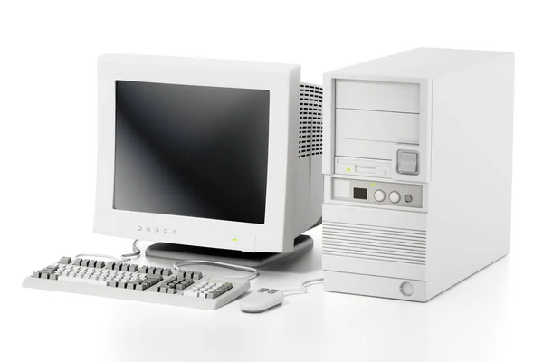 汎用ビンテージ 年代スタイルの白い背景に分離されたコンピューター イラストレーション — ストック写真